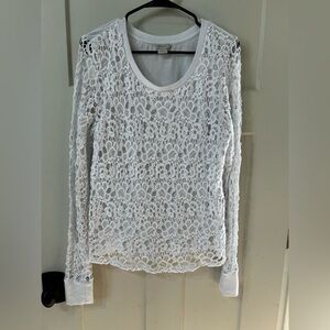 Ariat White Lace Blouse long sleeve lined shirt